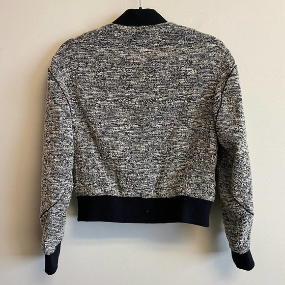 Rag & Bone Aviator Bomber Jacket Black Cream Tweed Size Small - Picture 8 of 9